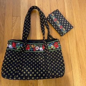 Vera Bradley shoulder bag and wallet w/ strap